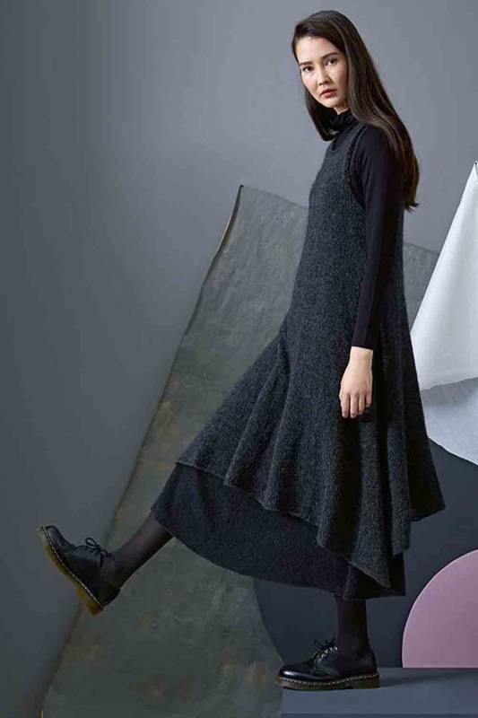 Kleid - Lang Yarns Lusso - Strickset mit Anleitung in garnwelt-Box S-M