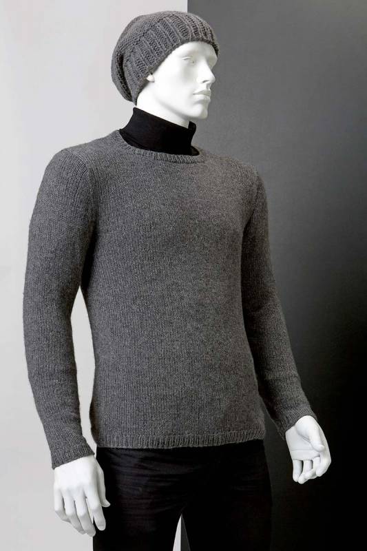 Knitting set Mens pullover CASHMERE PREMIUM with knitting instructions in garnwelt box in size S